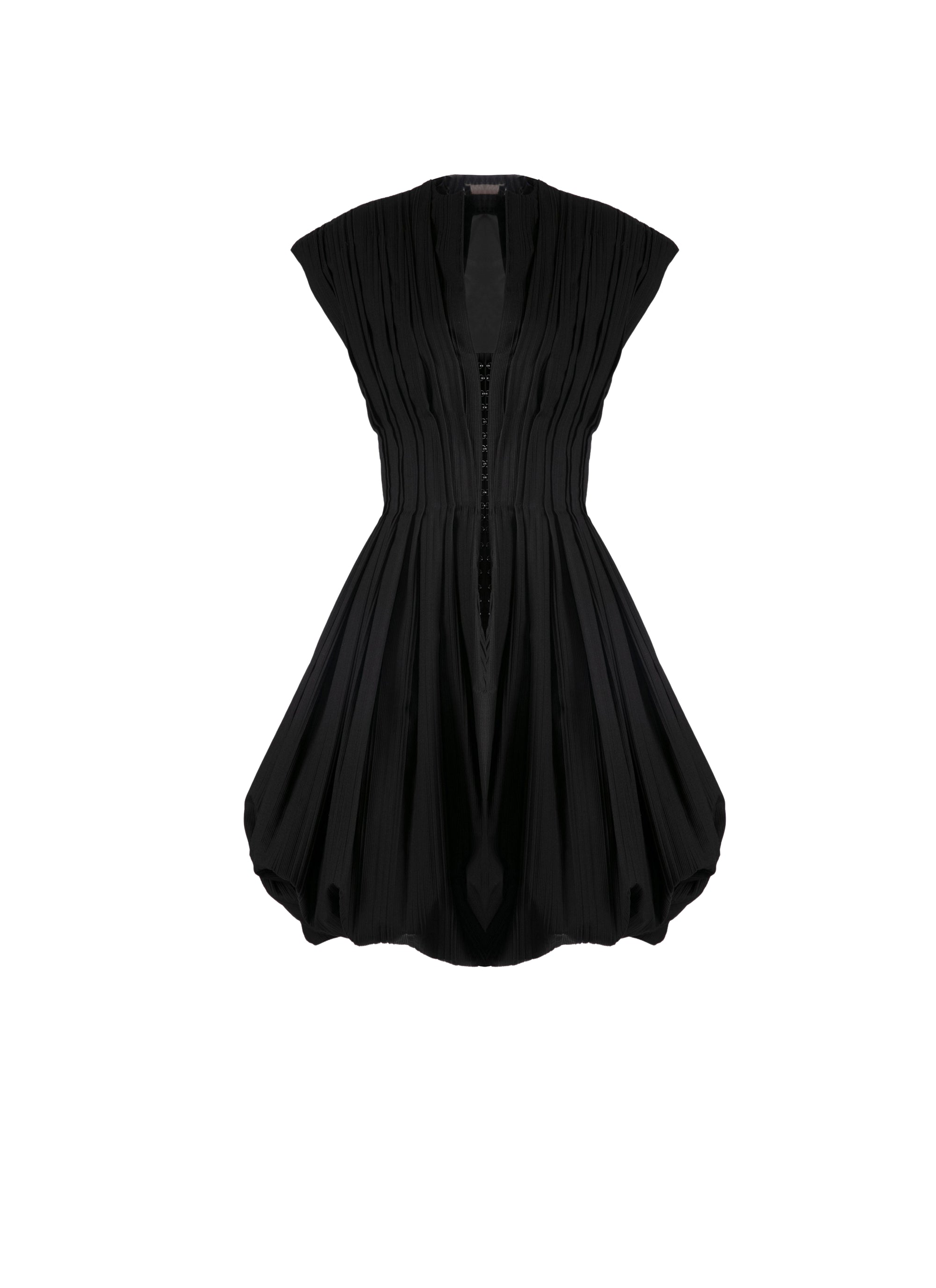Balloon effect short dress - Black