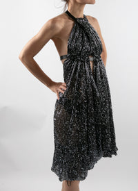 Robe déesse à paillettes métallisées - Acier