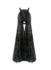 Robe déesse à paillettes métallisées - Acier