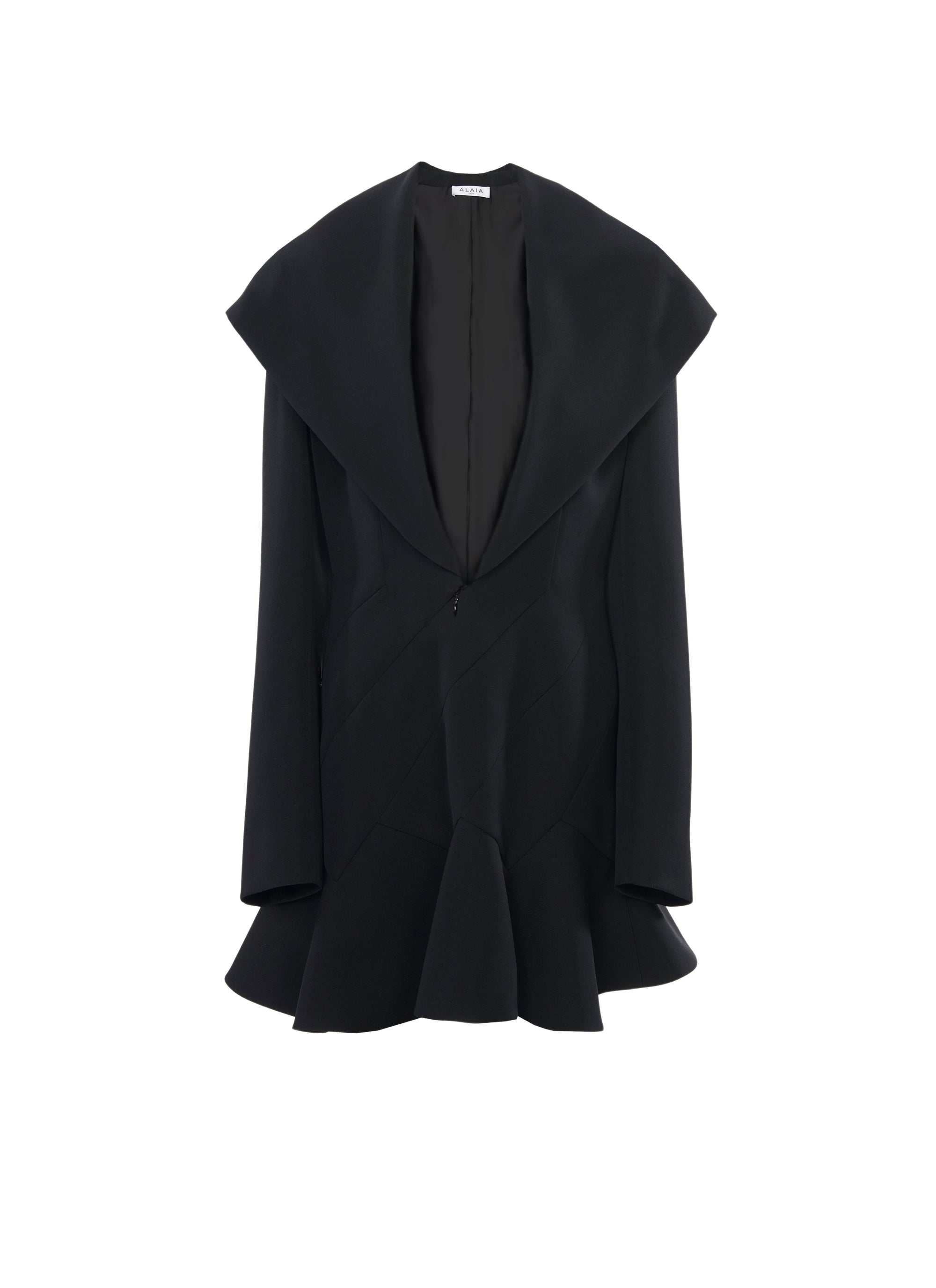 Robe tailleur courte en laine - Noir Alaia