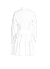 Slim-fit dress in cotton poplin - White