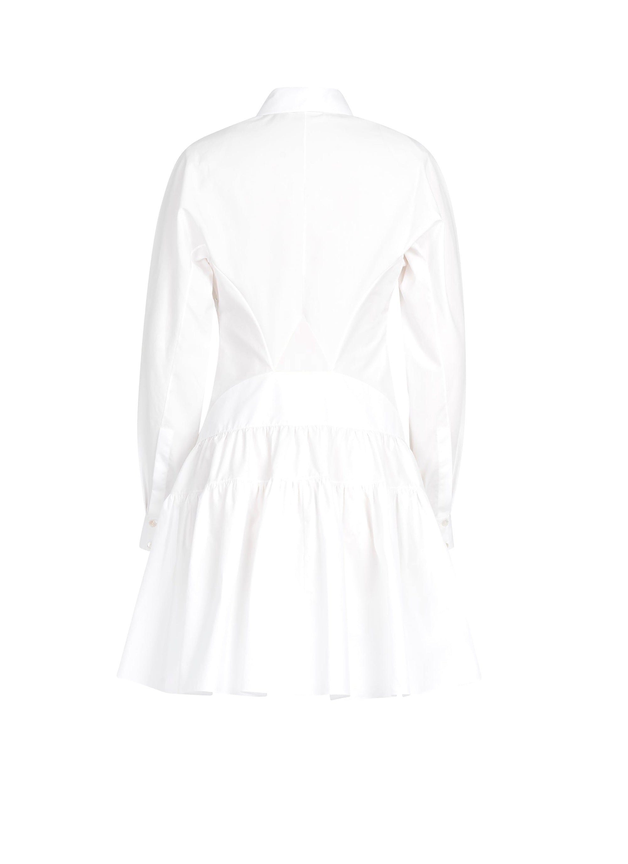 Slim-fit dress in cotton poplin - White