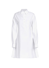 Slim-fit dress in cotton poplin - White