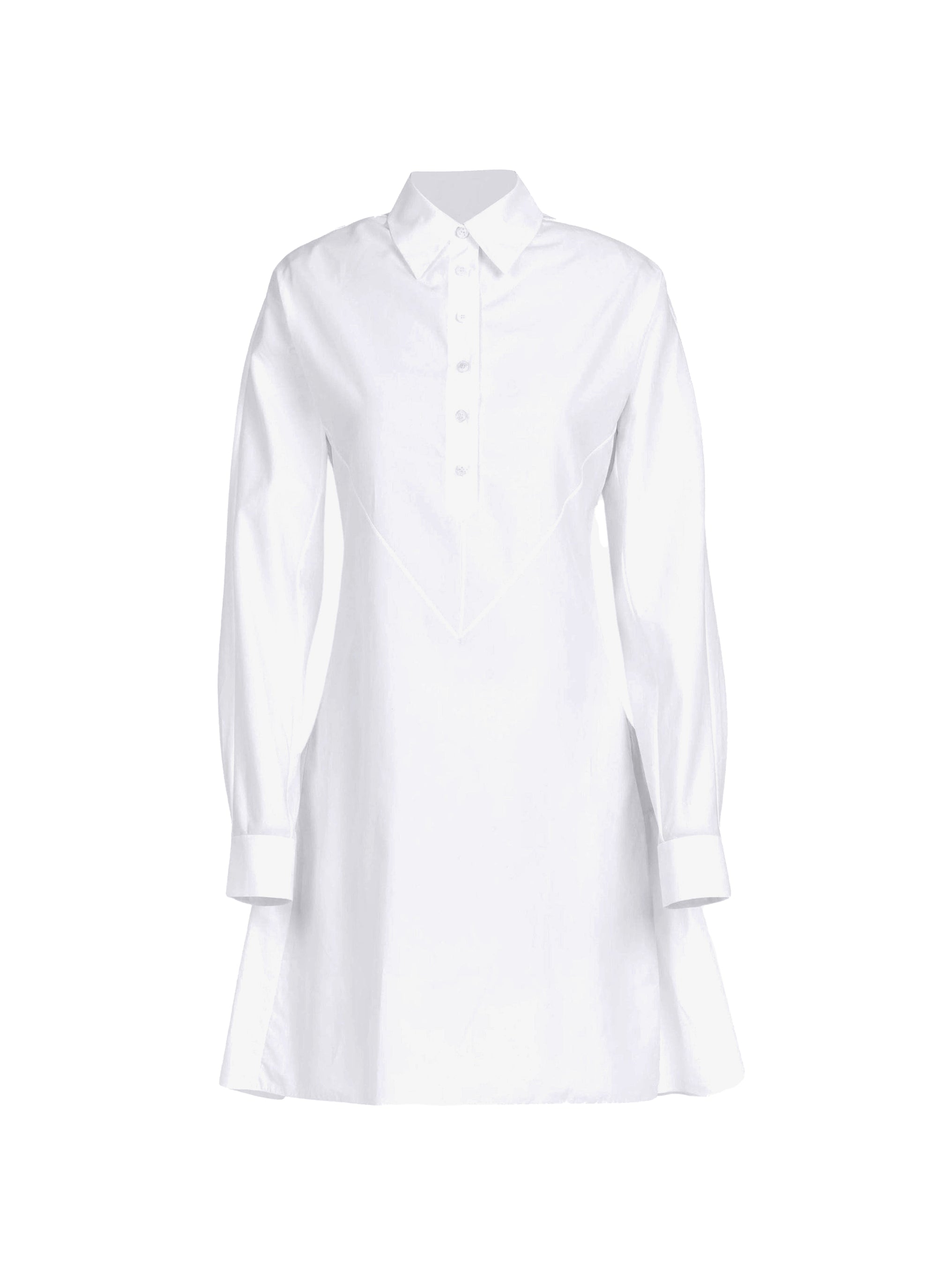 Slim-fit dress in cotton poplin - White