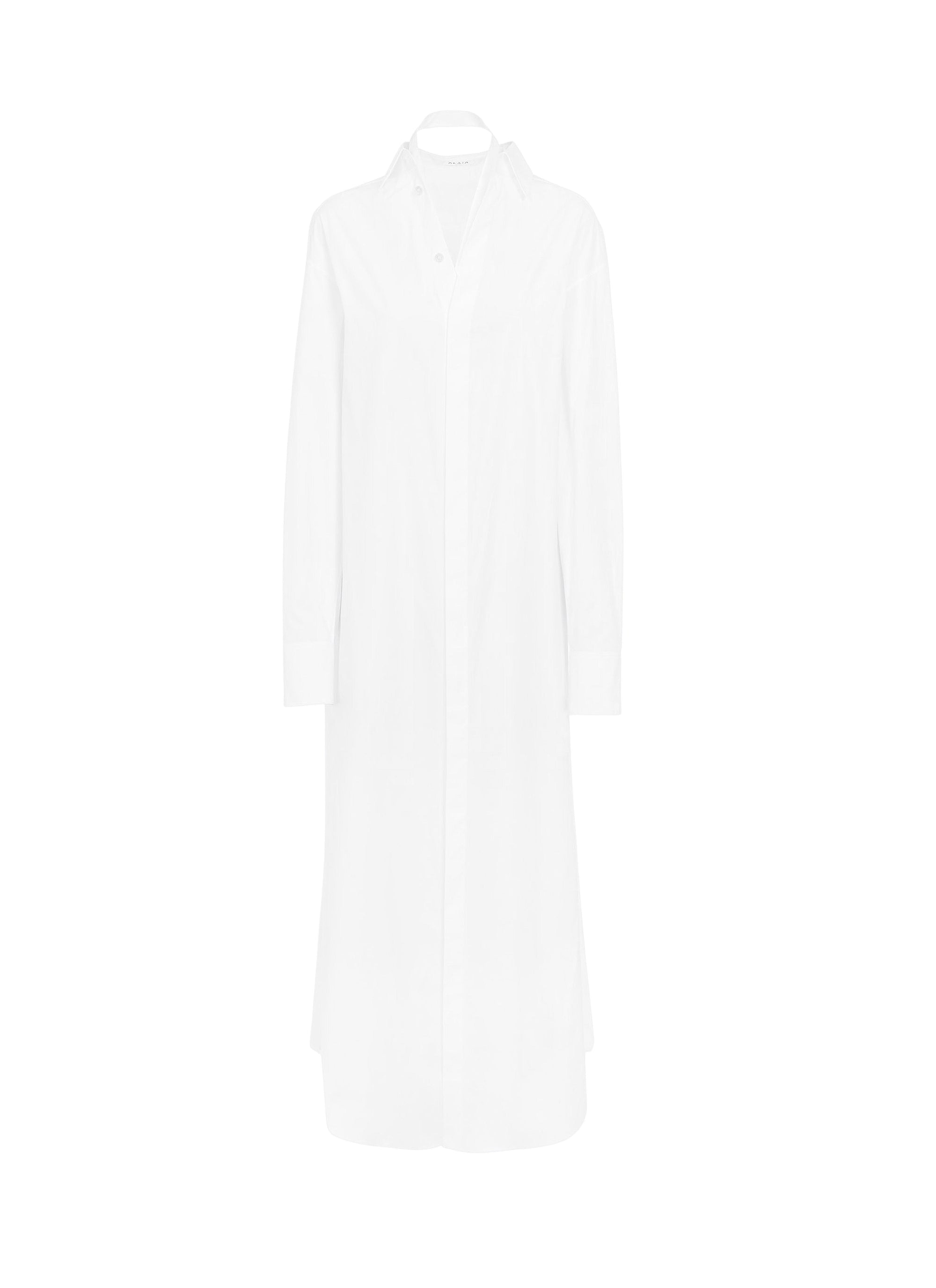 Plain Shirt Dress - White