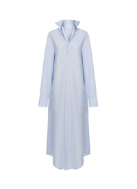 Robe chemise droite unie - Ciel