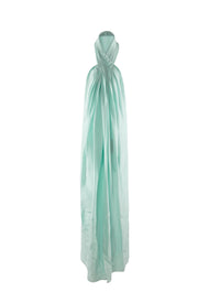 Robe longue dos nu en soie sans manches - Vert Amande