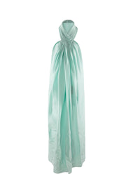 Sleeveless silk halter dress - Almond Green