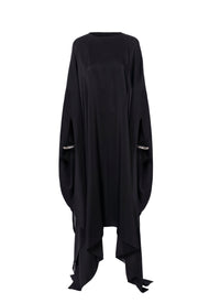 Robe kaftan en soie - Noir Alaïa