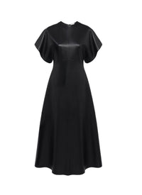 Robe longue en cuir - Noir