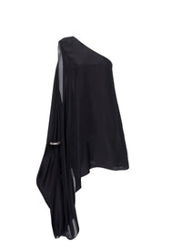 Robe bracelet courte en soie - Noir Alaia