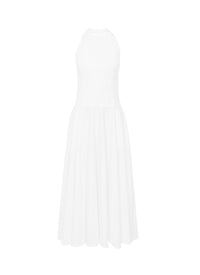 Long summer dress in cotton poplin - White