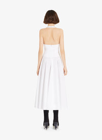 Long summer dress in cotton poplin - White