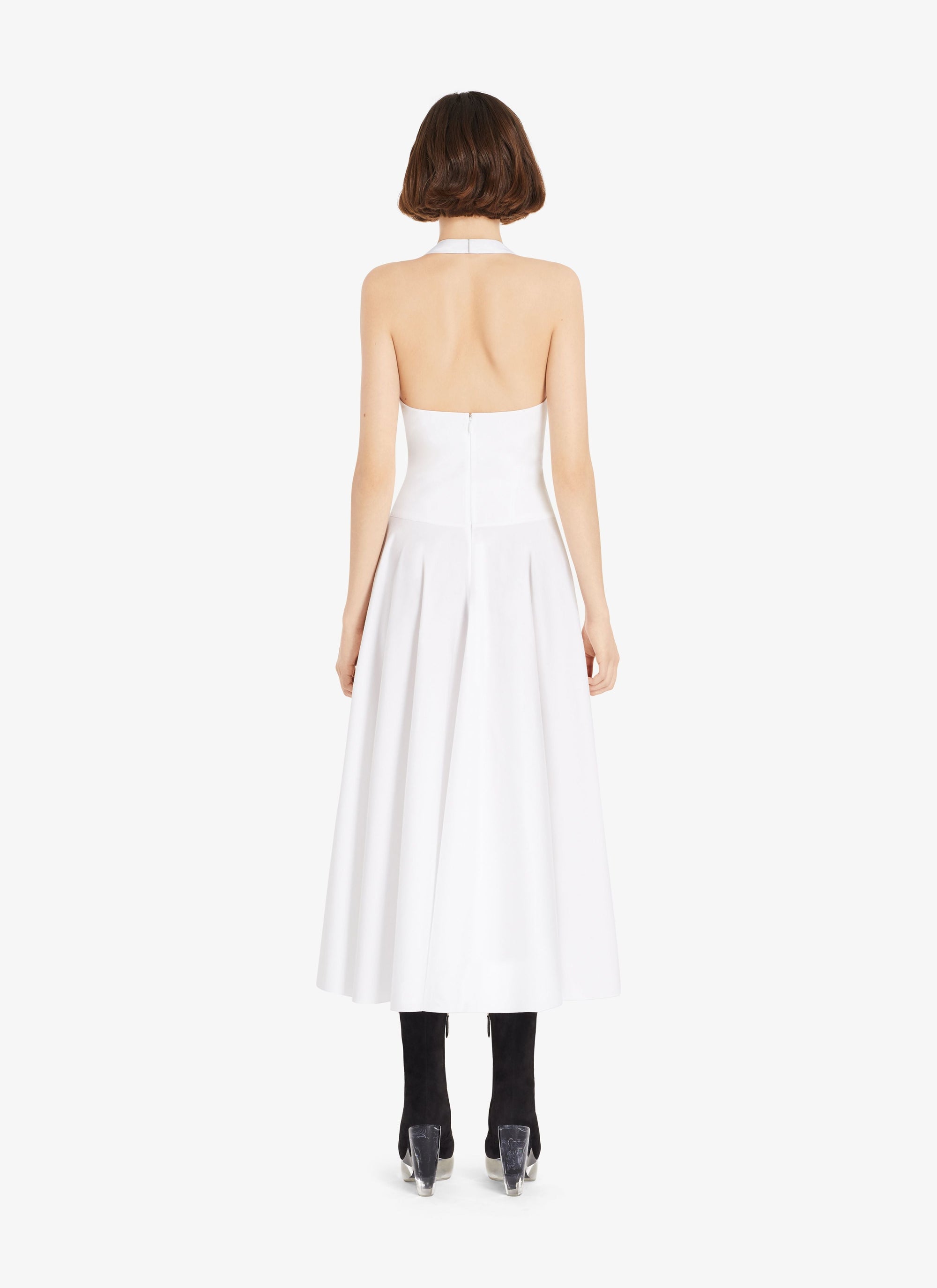Long summer dress in cotton poplin - White