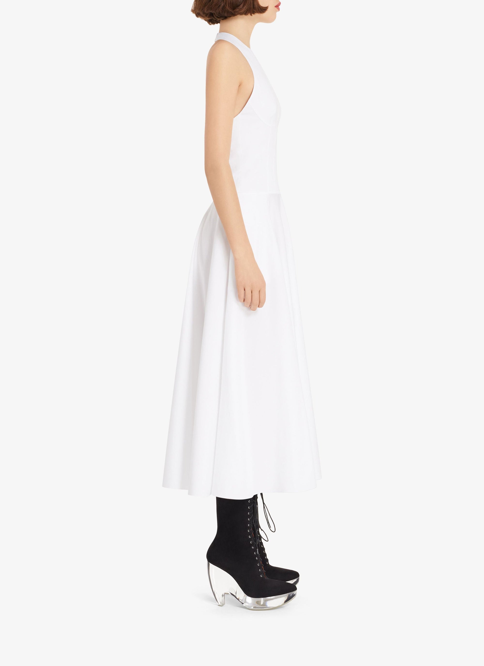 Long summer dress in cotton poplin - White