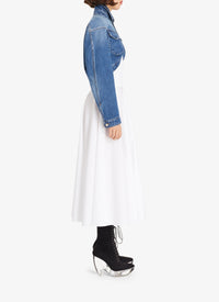 Long summer dress in cotton poplin - White