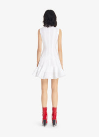 Sculpting sleeveless dress in poplin - White