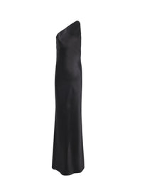 Asymmetric silk and wool dress - Black Alaïa