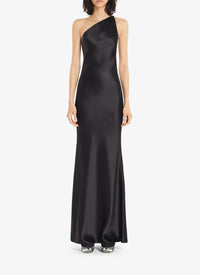Asymmetric silk and wool dress - Black Alaïa