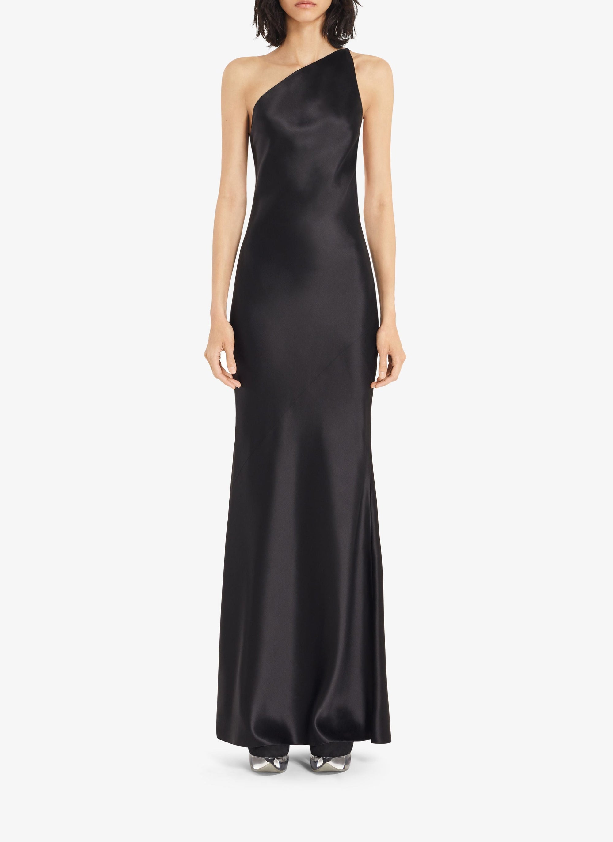 Asymmetric silk and wool dress - Black Alaïa