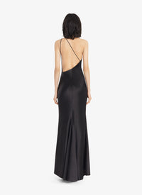 Asymmetric silk and wool dress - Black Alaïa