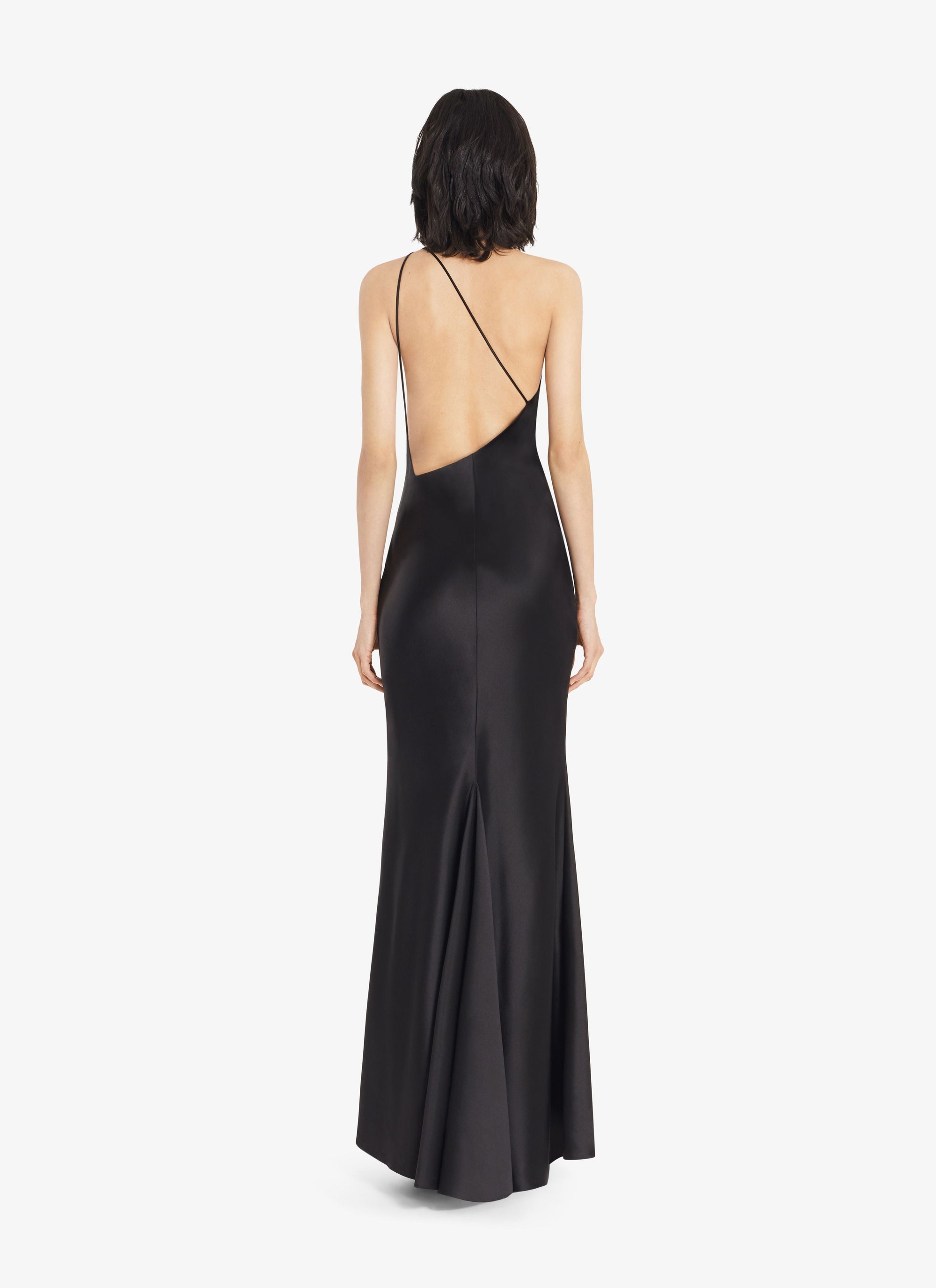 Asymmetric silk and wool dress - Black Alaïa