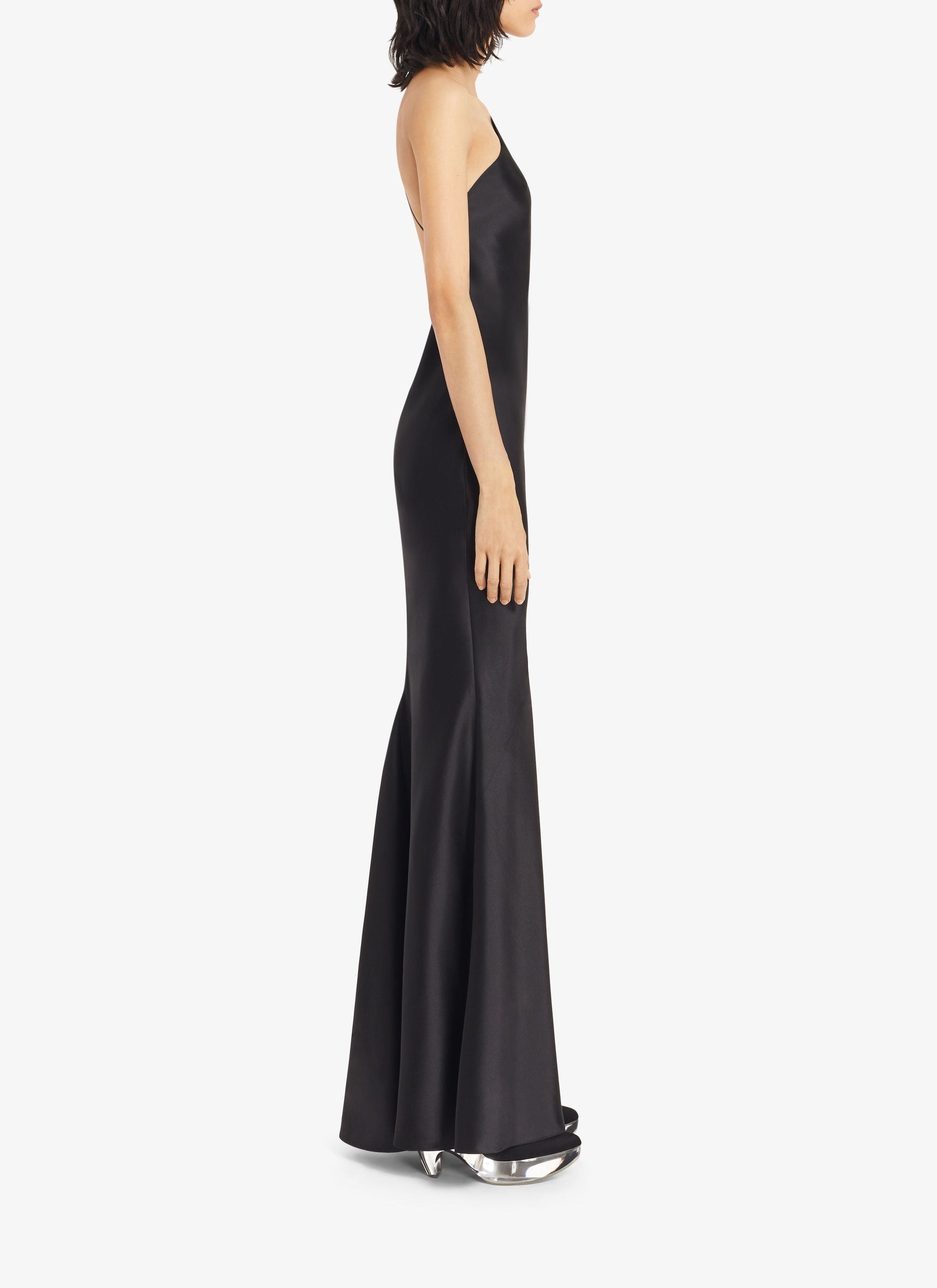 Asymmetric silk and wool dress - Black Alaïa