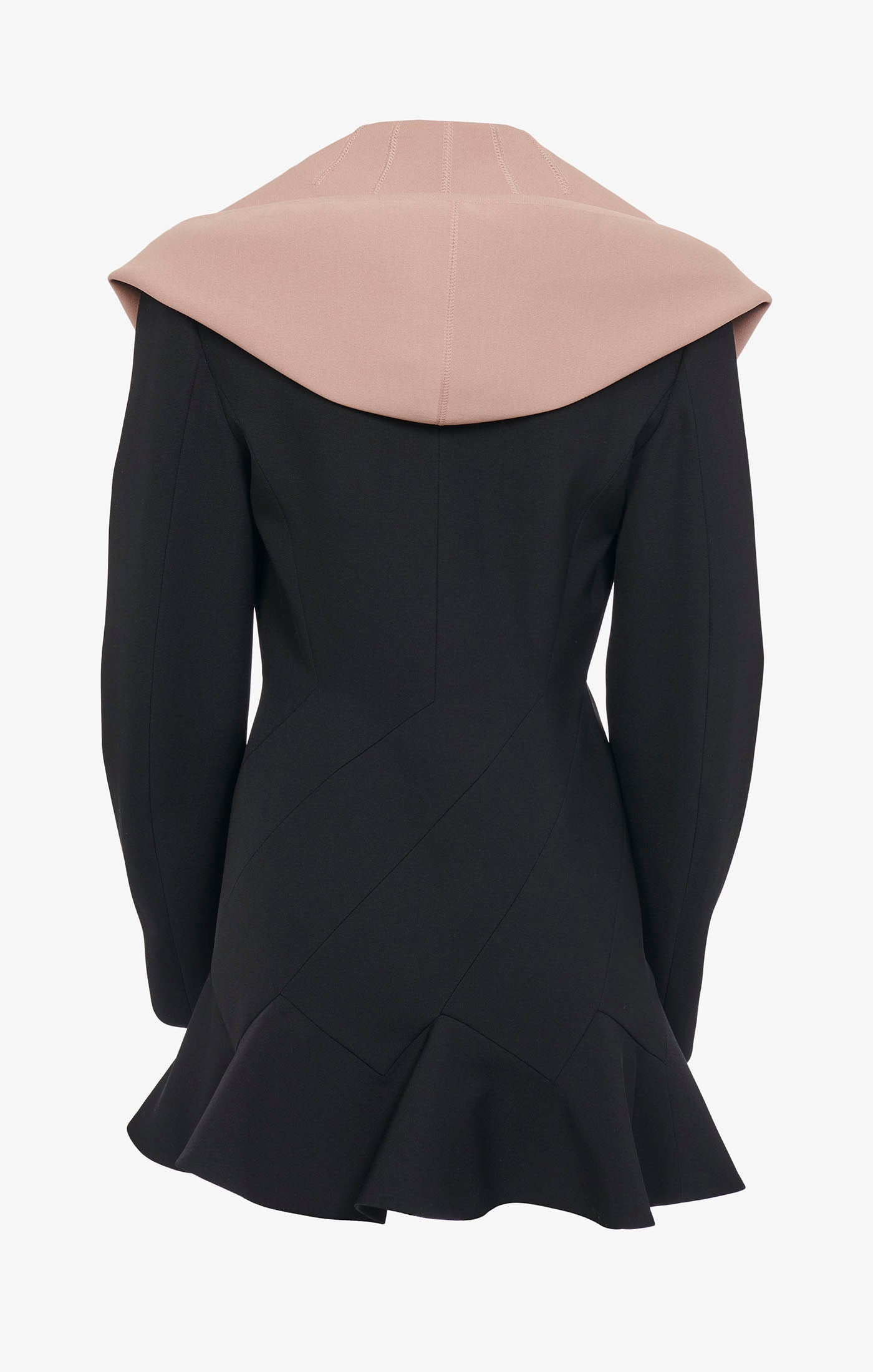 Fitted dress with hood in wool - Black Alaïa