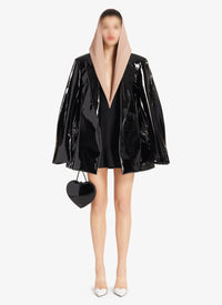 Fitted dress with hood in wool - Black Alaïa