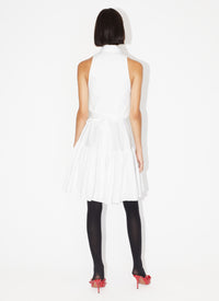 Button-down dress in cotton poplin - White