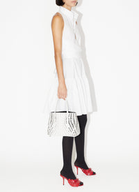 Button-down dress in cotton poplin - White
