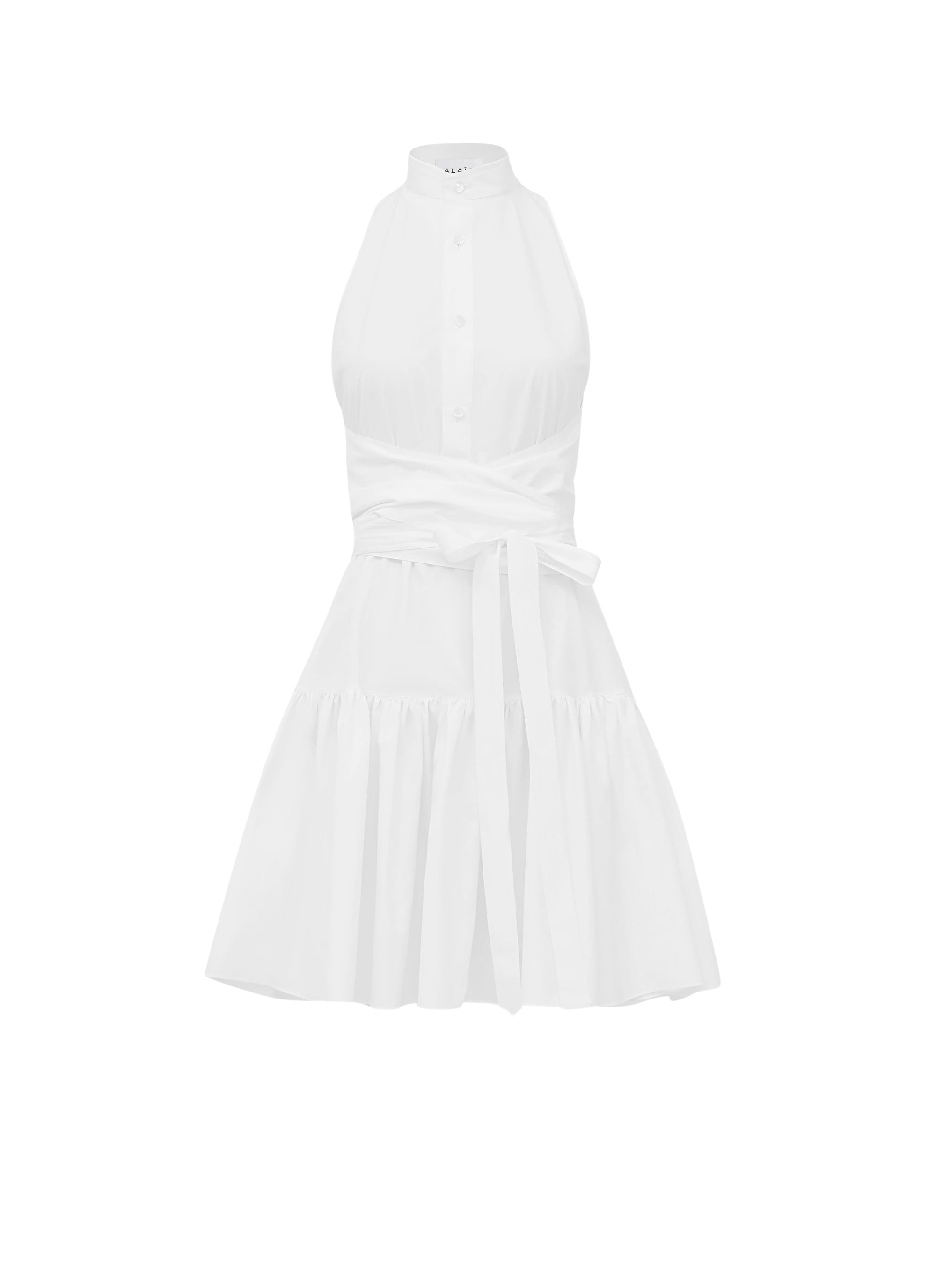 Button-down dress in cotton poplin - White