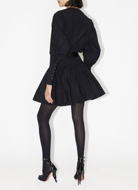 Robe patineuse en popeline de coton - Noir Alaïa