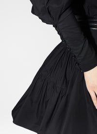 Robe patineuse en popeline de coton - Noir Alaïa