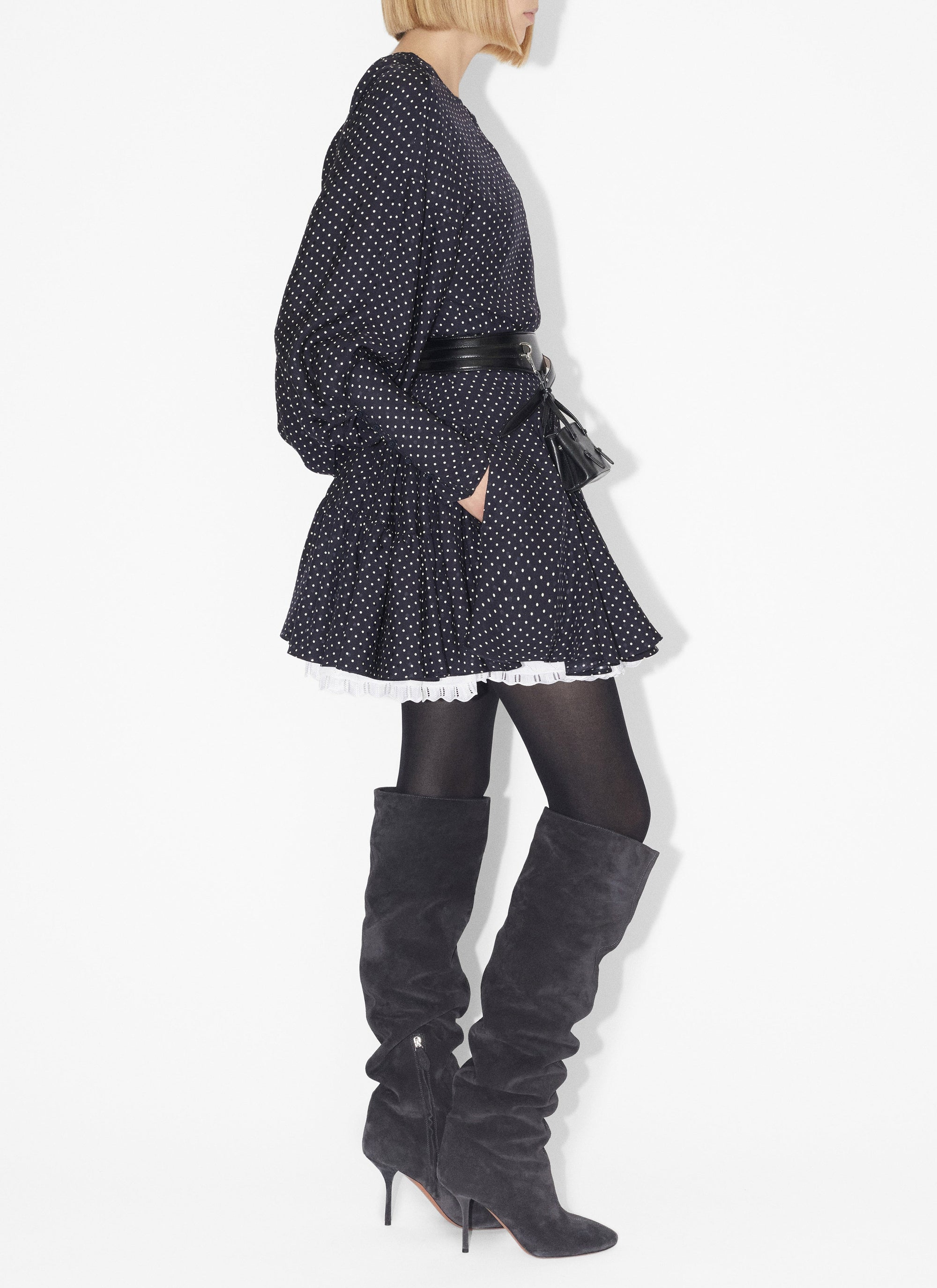 Silk polka dot skater dress - Nuit & Vanille