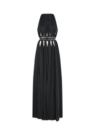 Robe longue déesse fluide - Noir Alaïa