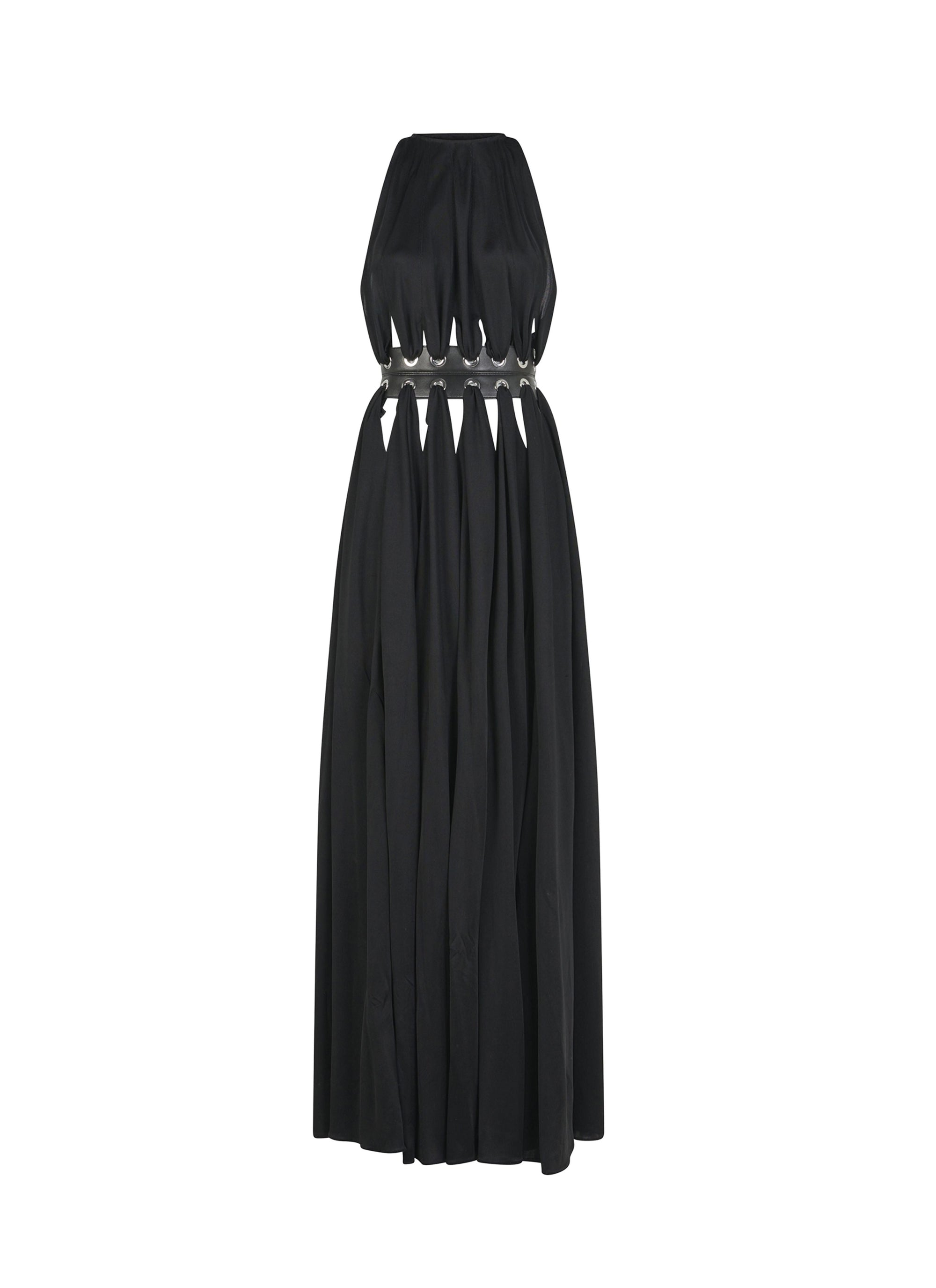 Robe longue déesse fluide - Noir Alaïa