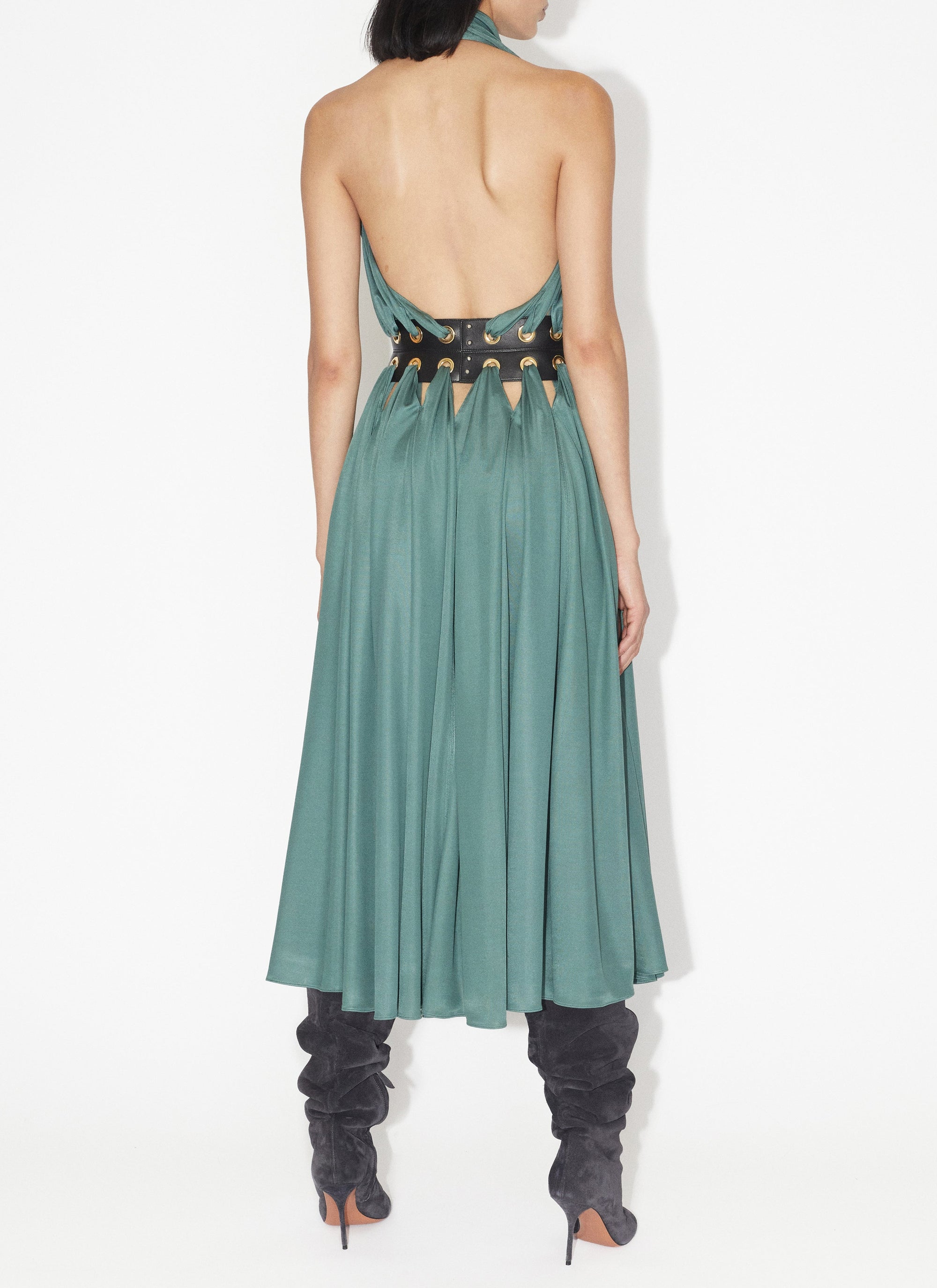 Mini flowing goddess dress - Sage