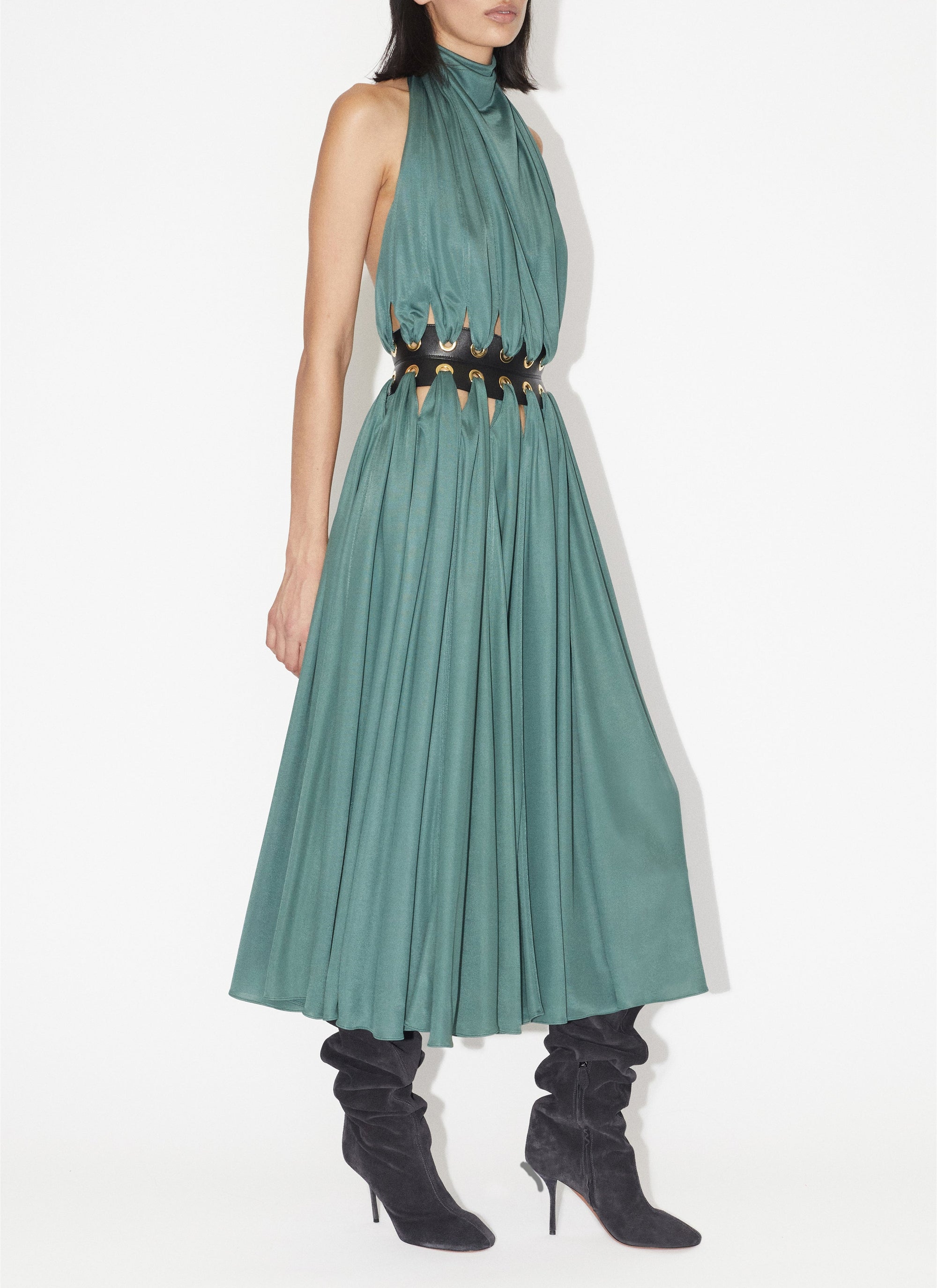 Mini flowing goddess dress - Sage