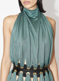 Mini flowing goddess dress - Sage