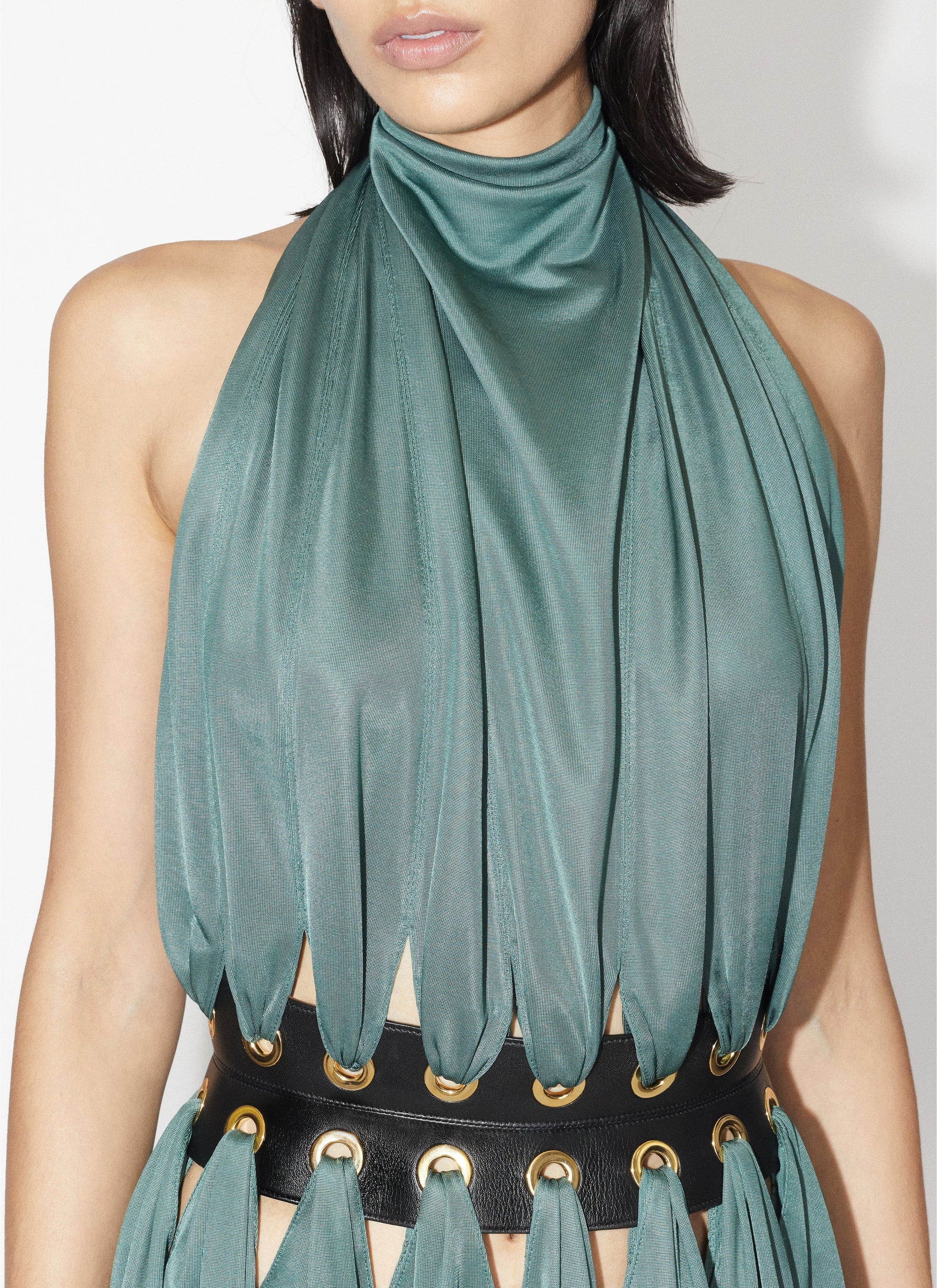 Mini flowing goddess dress - Sage