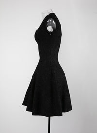 Robe évasée à motif graphique - Noir Brillant