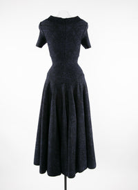 Robe longue évasée à manches courtes - Nuit & Noir