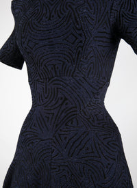 Robe longue évasée à manches courtes - Nuit & Noir