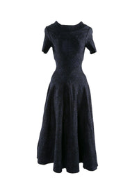 Robe longue évasée à manches courtes - Nuit & Noir