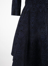 Robe courte évasée à col rond et manches 3/4 - Nuit & Noir