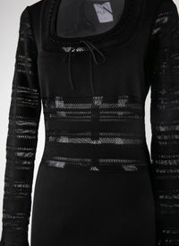 Long dress with long sleeves - Black