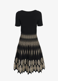 Short flared dress - Black & Beige