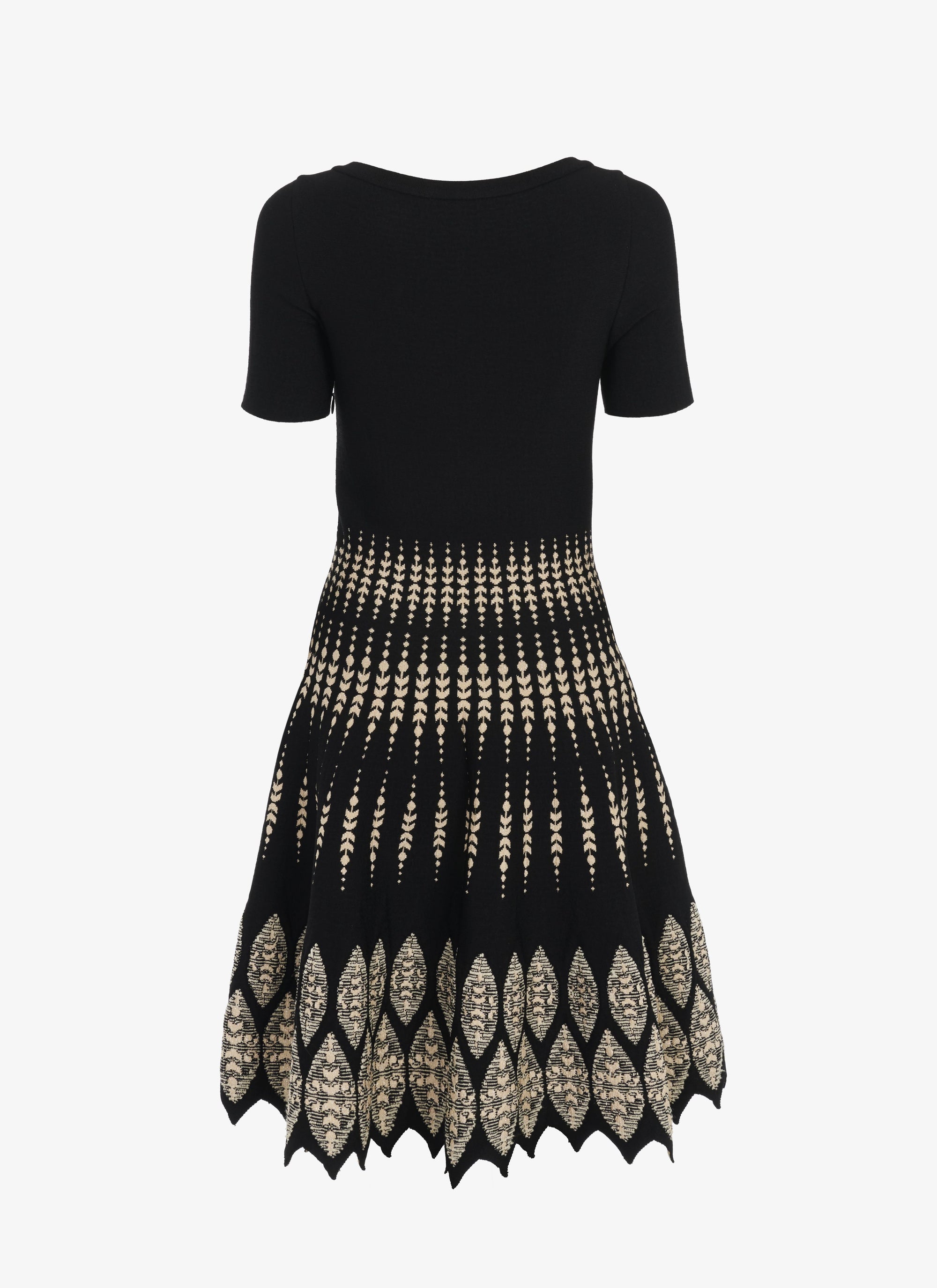 Short flared dress - Black & Beige