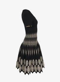Short flared dress - Black & Beige